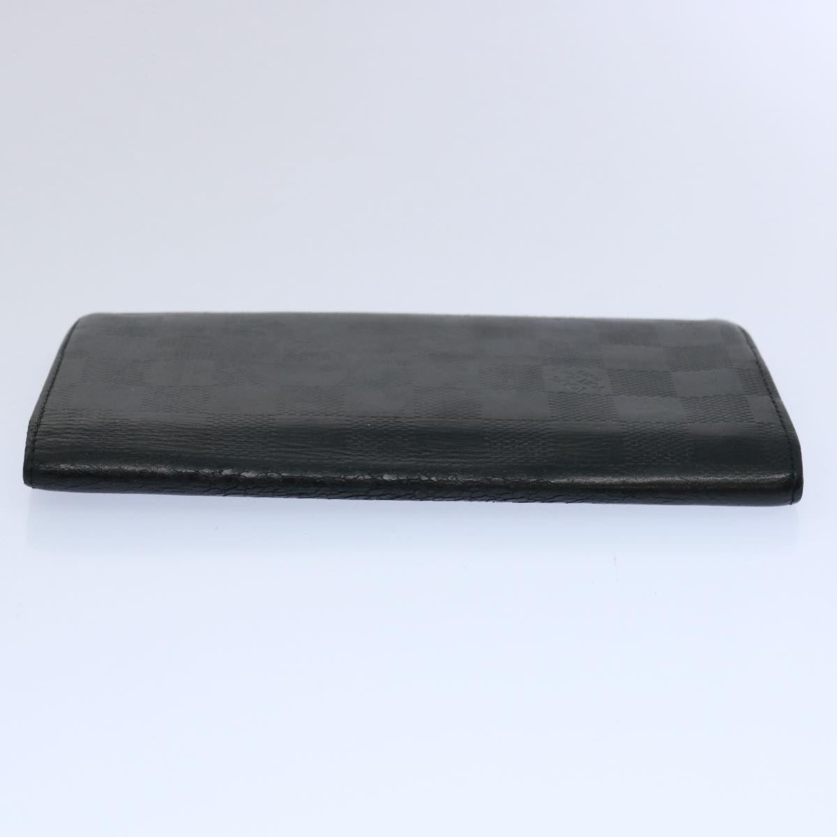 LOUIS VUITTON Damier Anfini Portefeuille Brazza Wallet Black N63010 bs10718