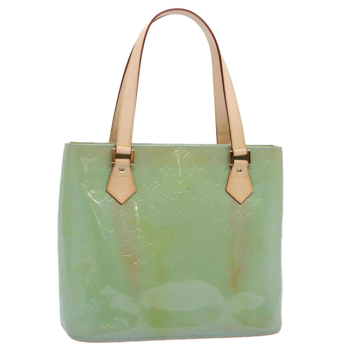 LOUIS VUITTON Monogram Vernis Houston Hand Bag Baby Blue M91005 LV bs10736