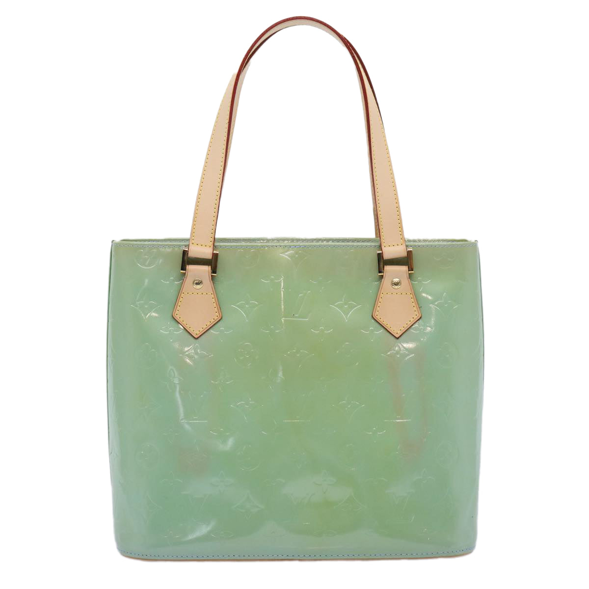 LOUIS VUITTON Monogram Vernis Houston Hand Bag Baby Blue M91005 LV bs10736