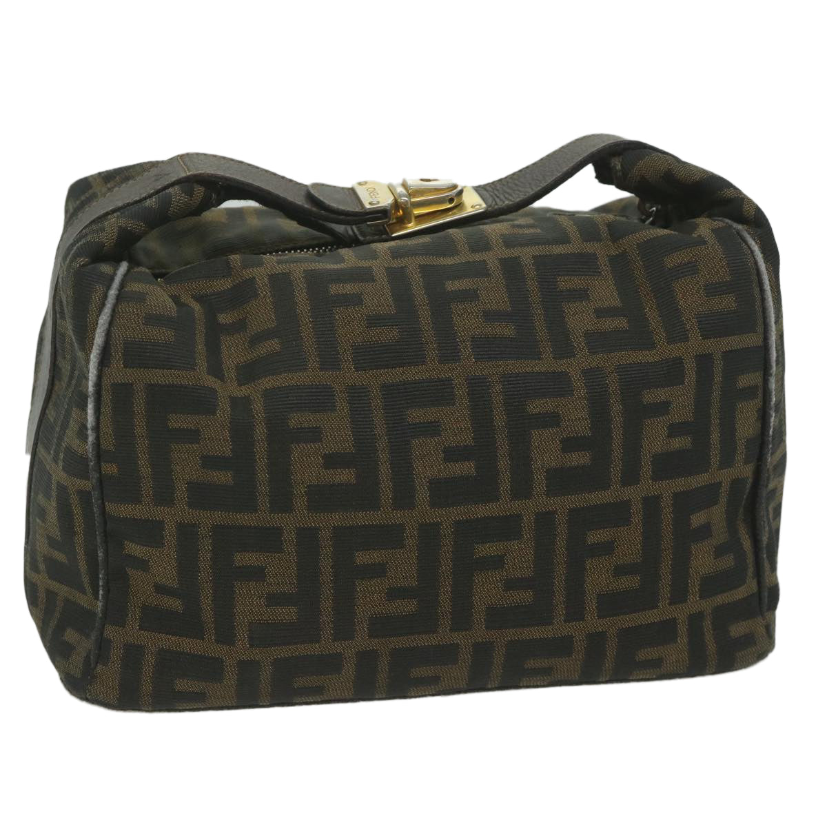 Luxury FendiZucca Canvas Hand Bag Black Brownbs10753