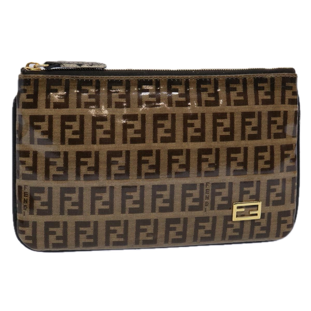 Luxury FendiZucchino Canvas Pouch Brownbs10758