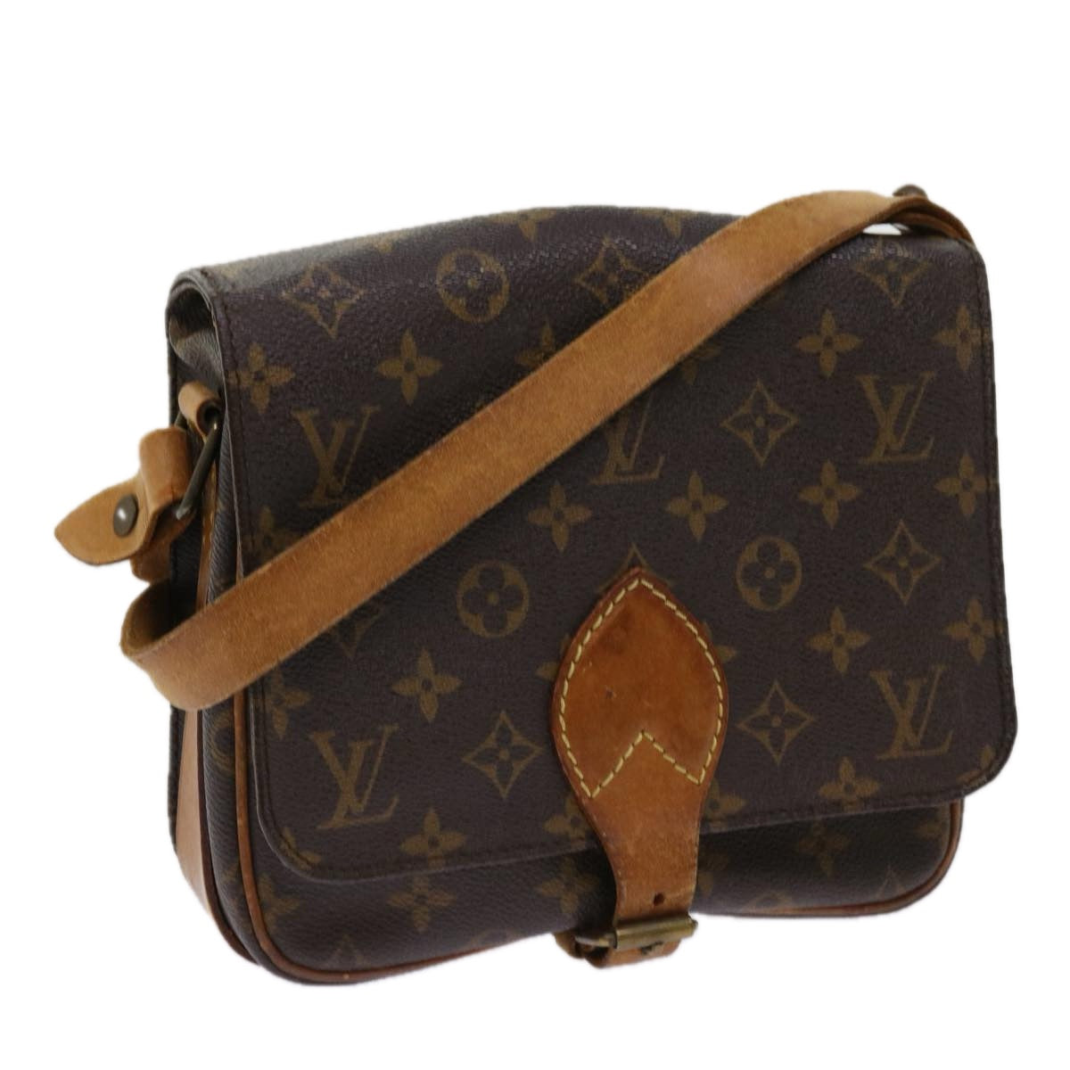 LOUIS VUITTON Monogram Cartouchiere MM Shoulder Bag M51253 LV bs10866