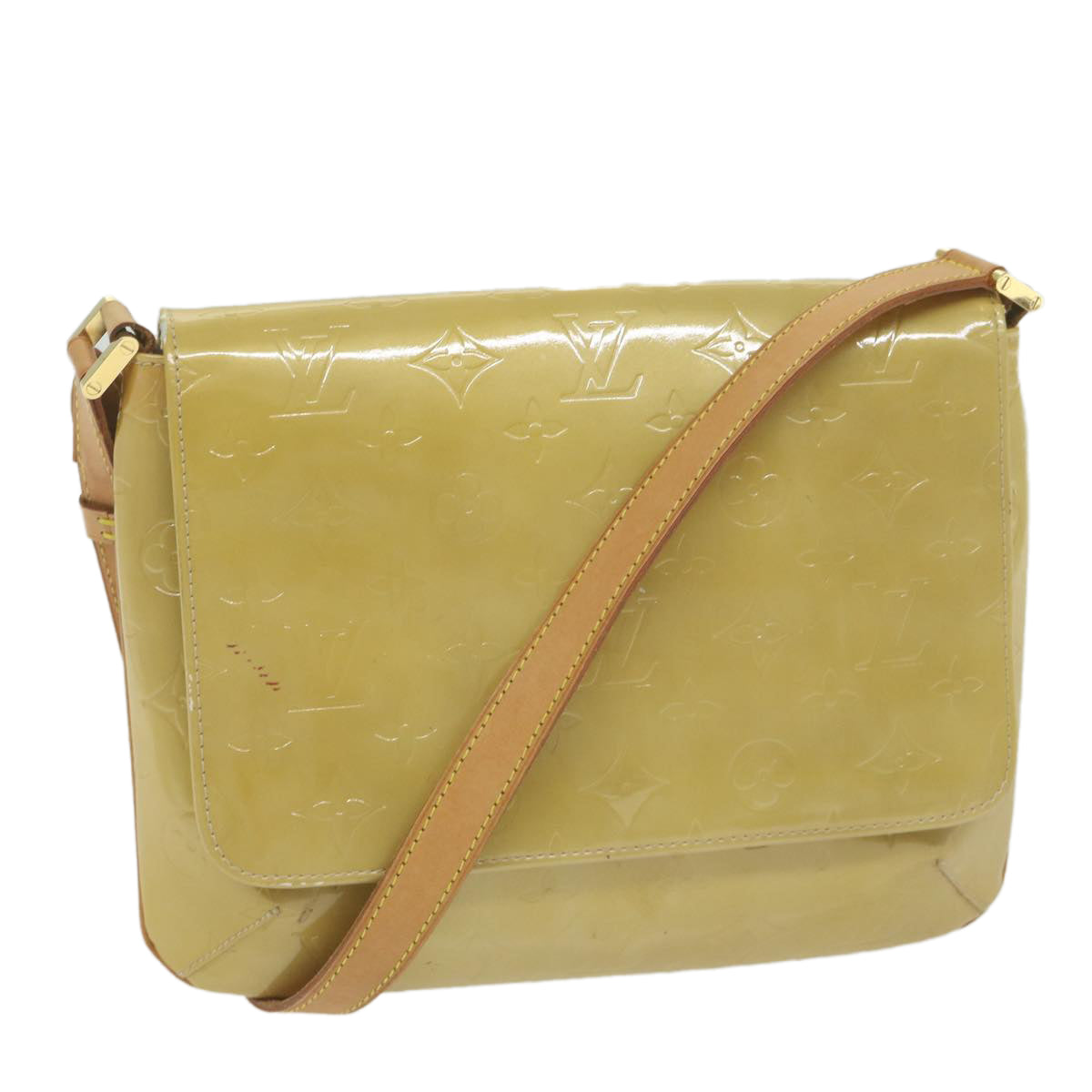 LOUIS VUITTON Monogram Vernis Thompson Street Bag Beige M91301 LV bs11055