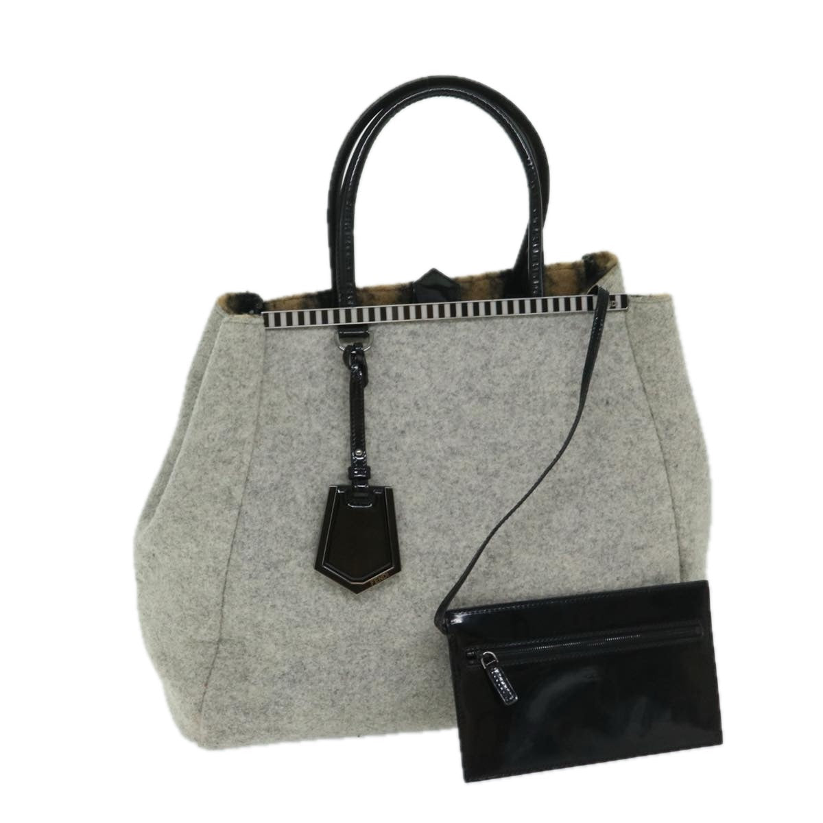 Luxury FendiHand Bag Wool Graybs11233