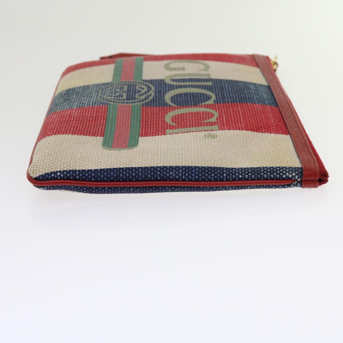 GUCCI Clutch Bag Canvas Blue White Red 524788  bs11302