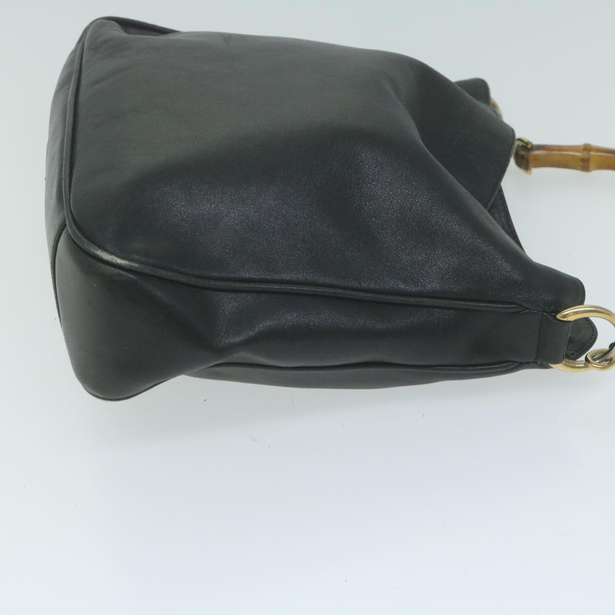 GUCCI Bamboo Shoulder Bag Leather 2way Black 001 2123 1638  bs11467