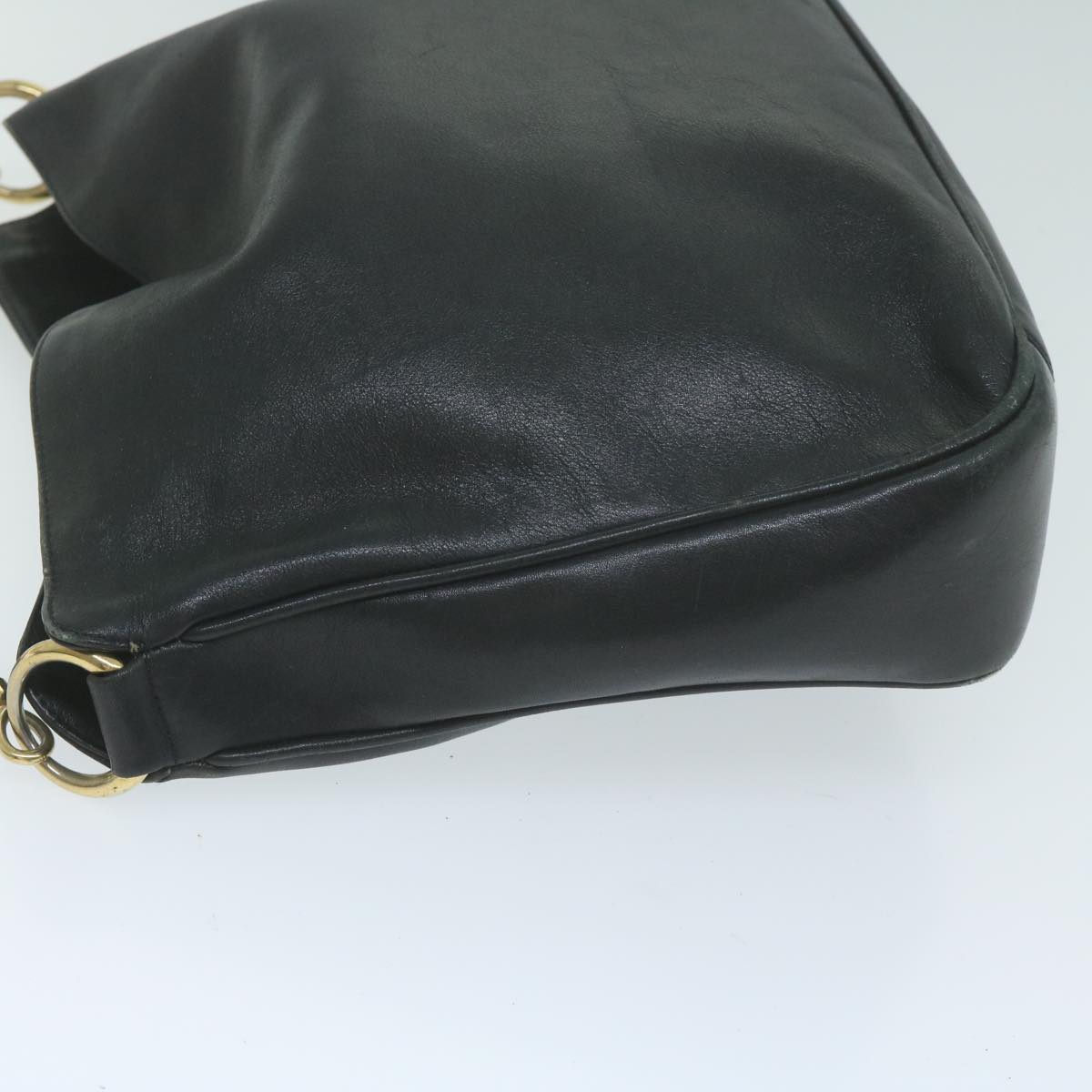 GUCCI Bamboo Shoulder Bag Leather 2way Black 001 2123 1638  bs11467
