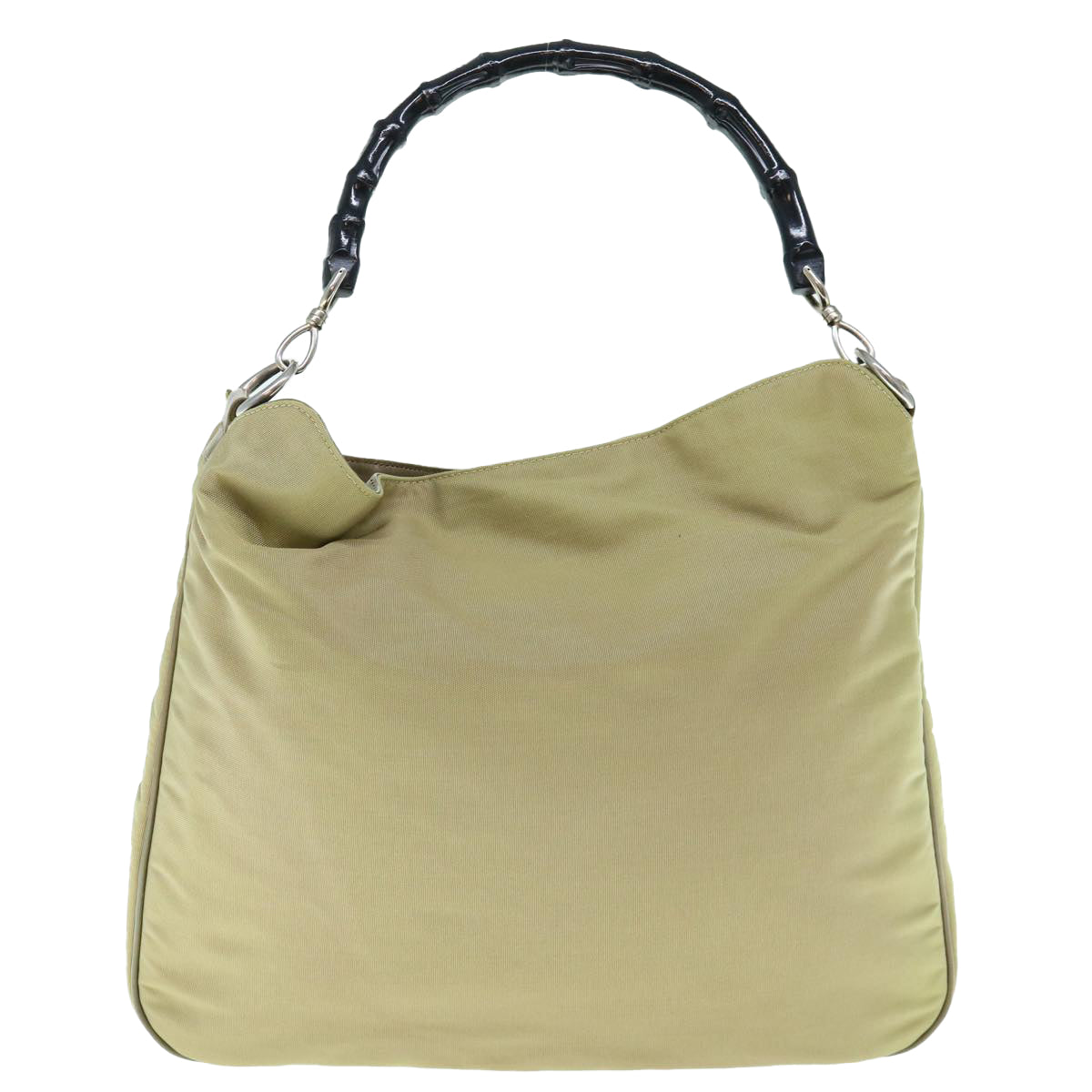 GUCCI Bamboo Hand Bag Nylon Beige 001 1577  bs11539