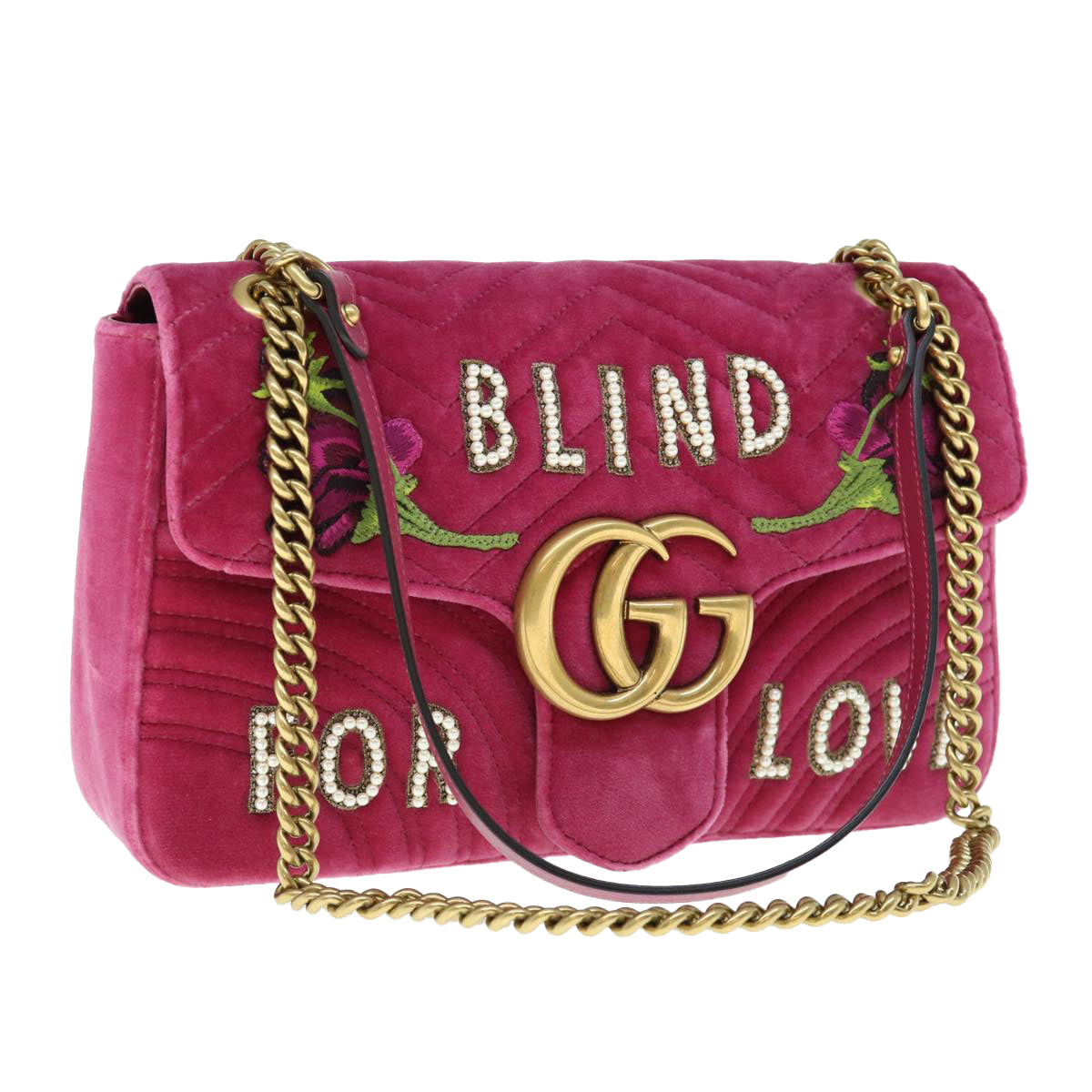 GUCCI Shoulder Bag Velor Pink 443496  bs11601