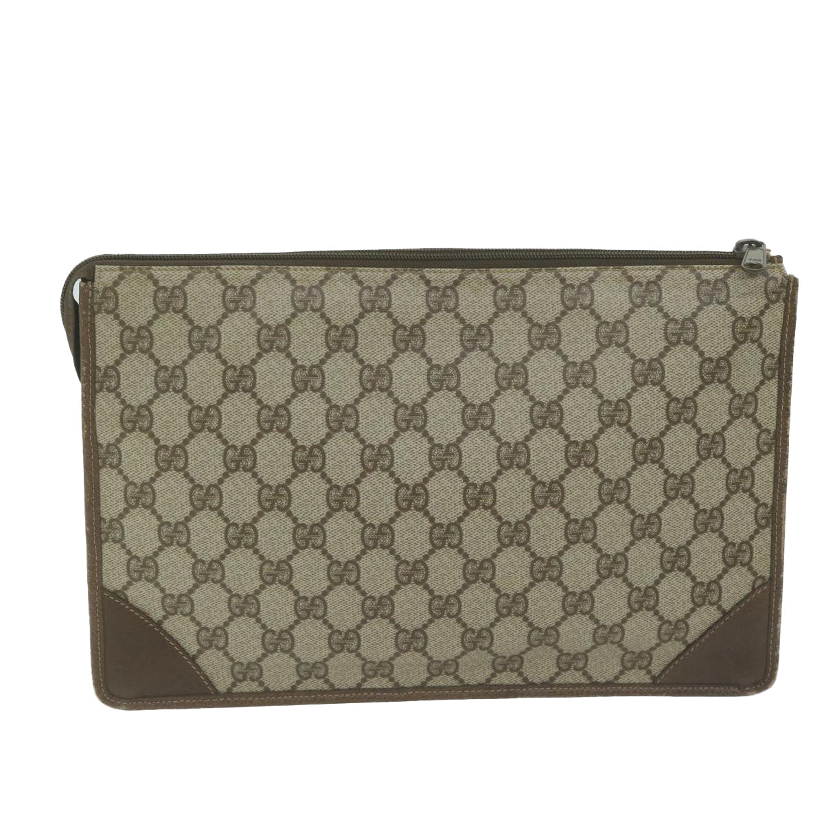 GUCCI GG Supreme Clutch Bag PVC Leather Beige 97 01 029  bs11626