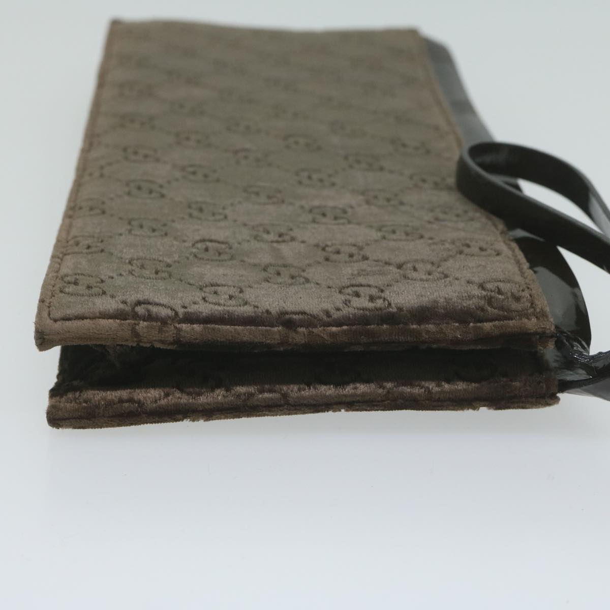 GUCCI Clutch Bag Velor Brown  bs11668