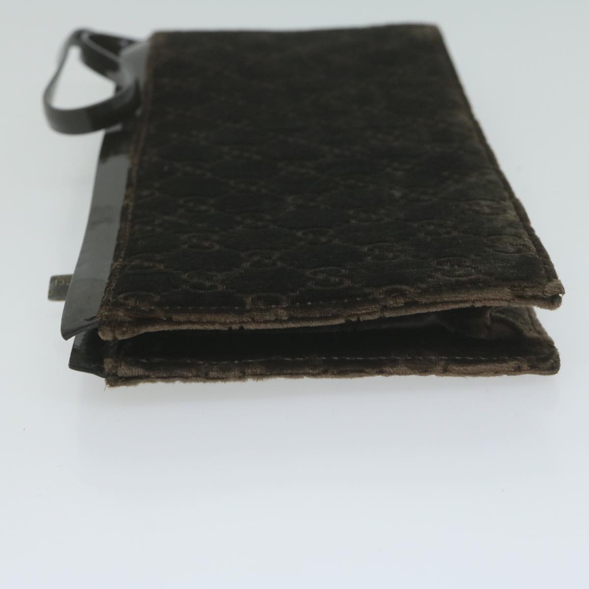 GUCCI Clutch Bag Velor Brown  bs11668