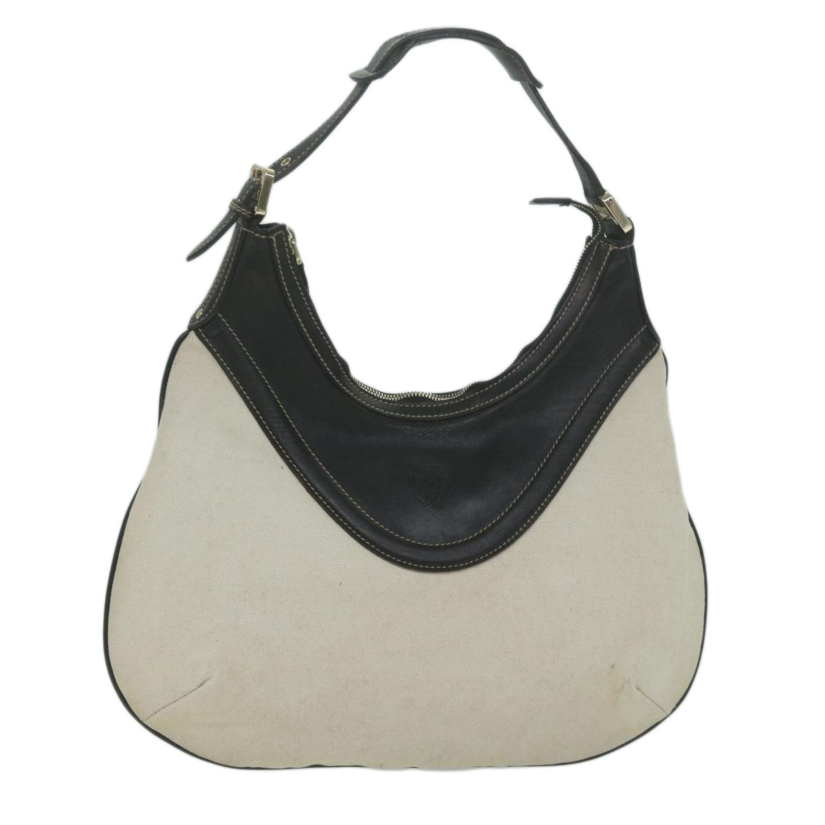 GUCCI Shoulder Bag Canvas Beige Black  bs11705