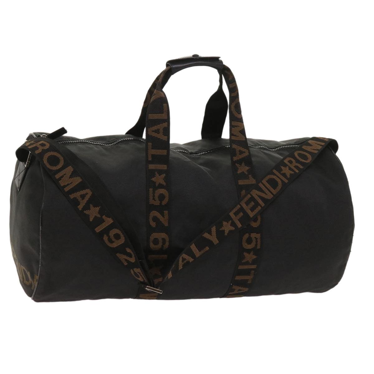 Luxury FendiBoston Bag Canvas 2way Blackbs11779