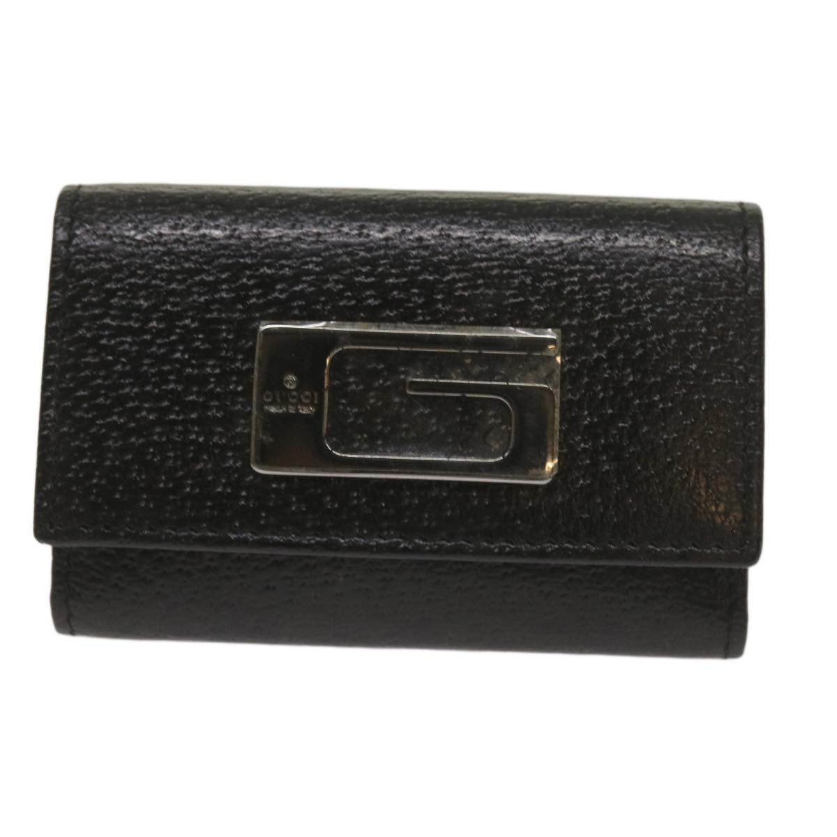 GUCCI Key Case Leather Black  bs11936