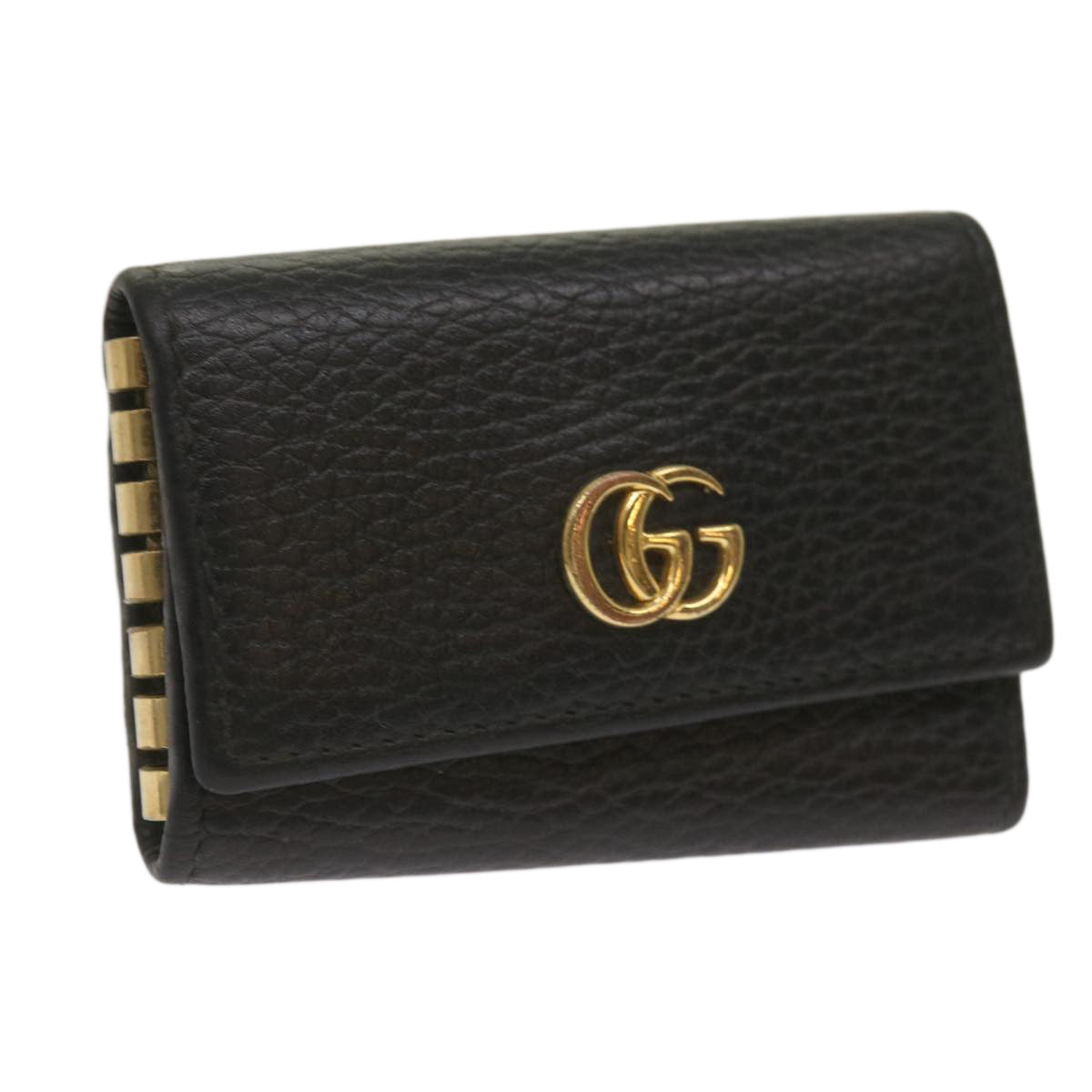 GUCCI GG Marmont Key Case Leather Black 456118  bs11937