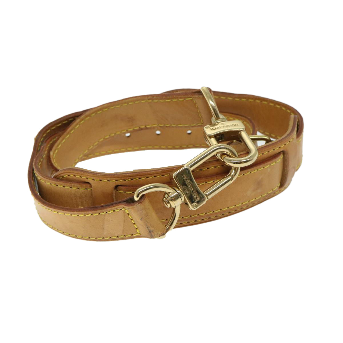 LOUIS VUITTON Adjustable Shoulder Strap Leather 31.1""-37.8"" Beige bs11972