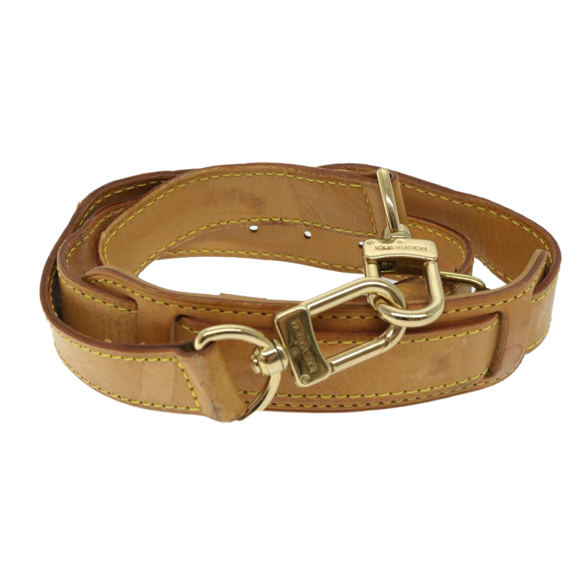 LOUIS VUITTON Adjustable Shoulder Strap Leather 31.1""-37.8"" Beige bs11972