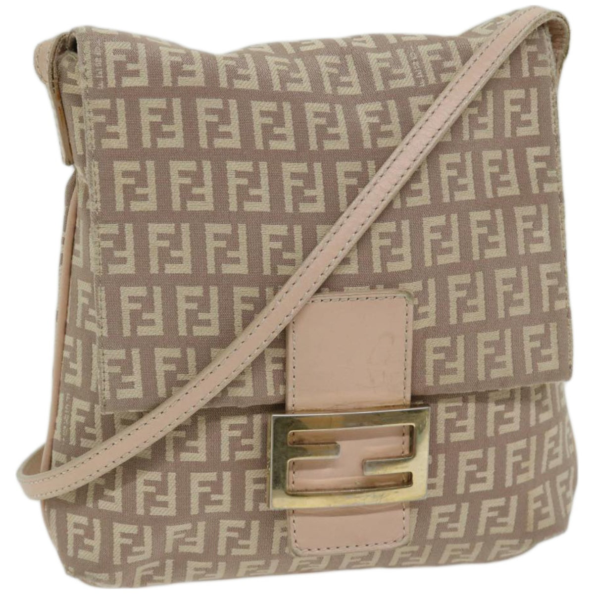 Luxury FendiZucchino Canvas Shoulder Bag Pinkbs12154