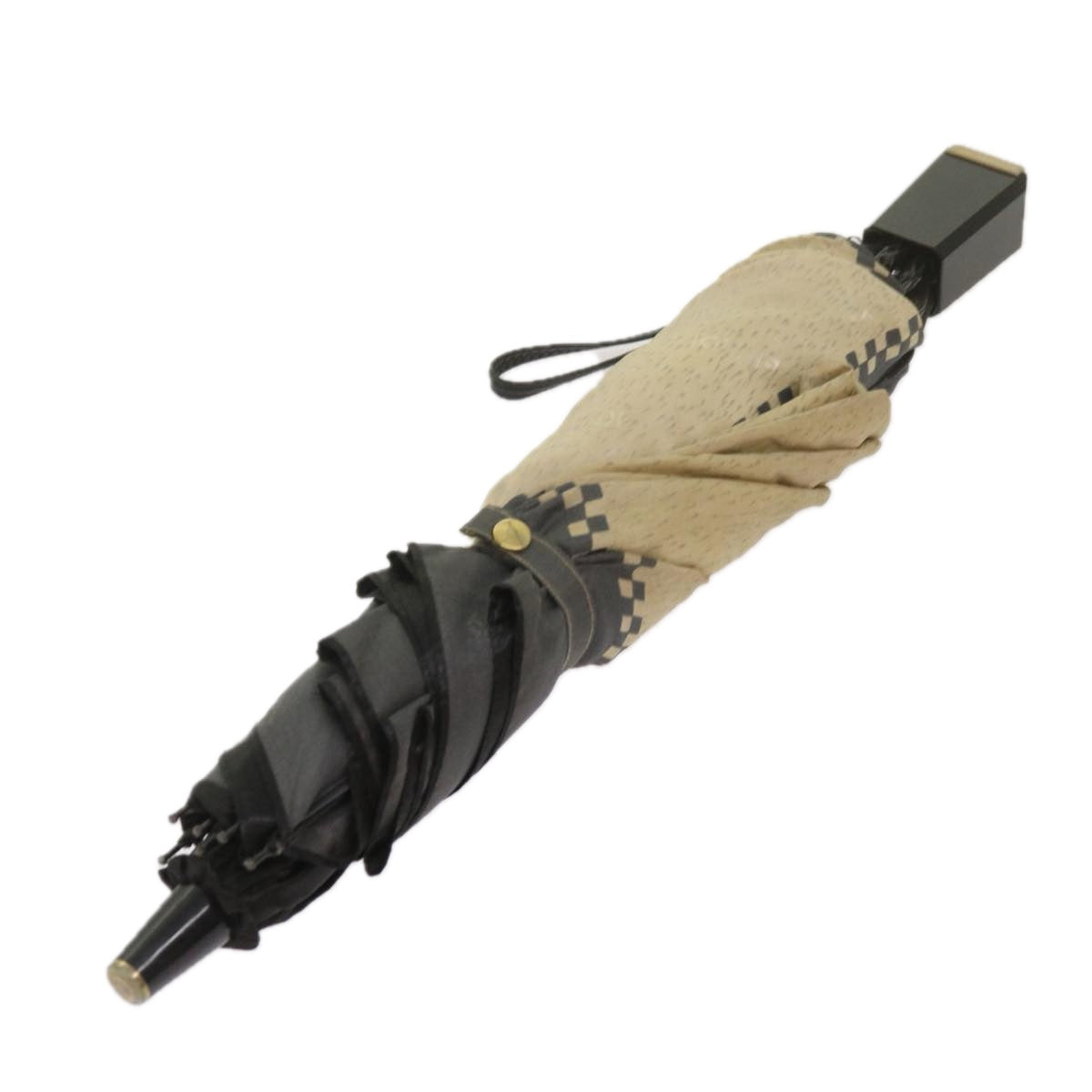 Luxury FendiZucchino Canvas folding Umbrella Nylon Gold Blackbs12295