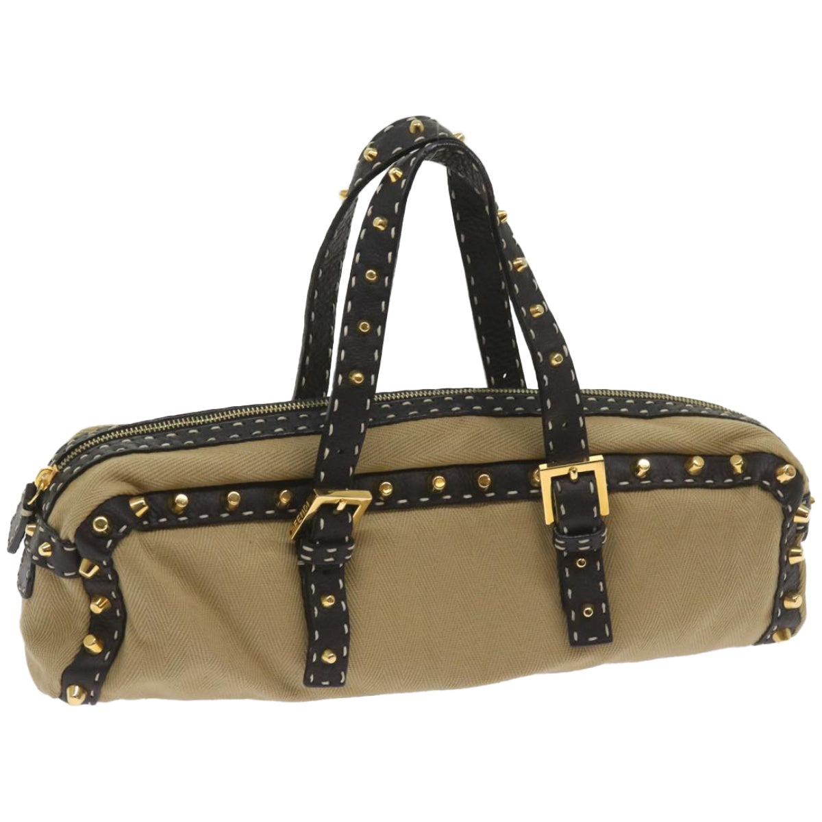Luxury FendiHand Bag Canvas Beigebs12367