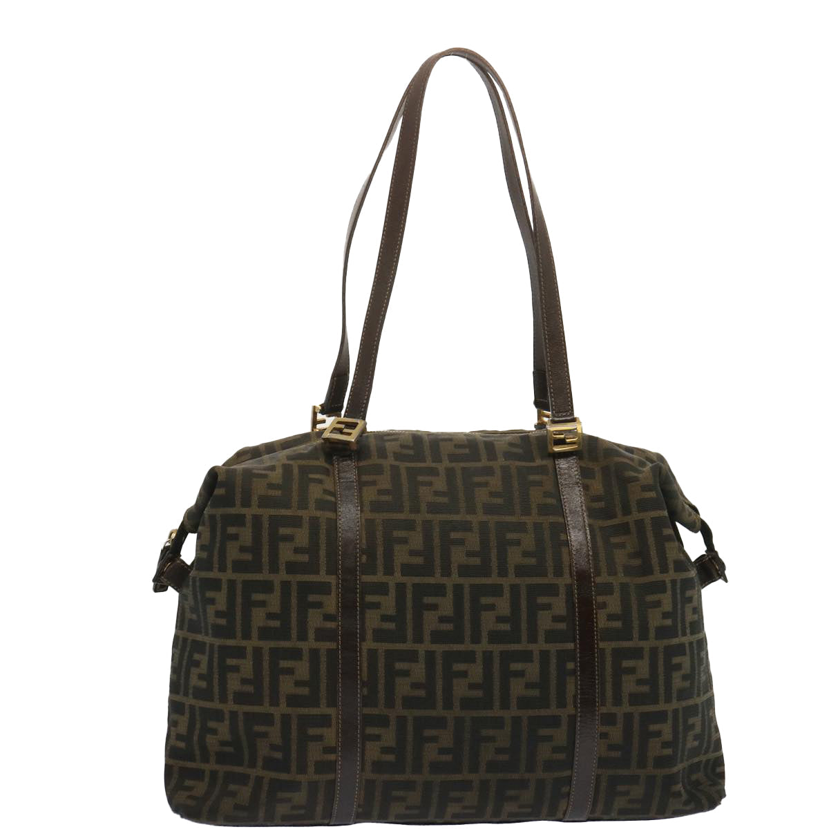 Luxury FendiZucca Canvas Tote Bag Black Brownbs12373