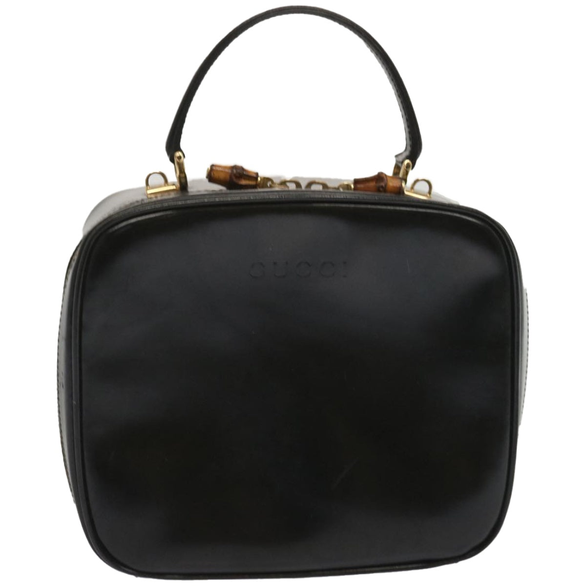 GUCCI Bamboo Hand Bag Leather Black 000 270 0323  bs12393