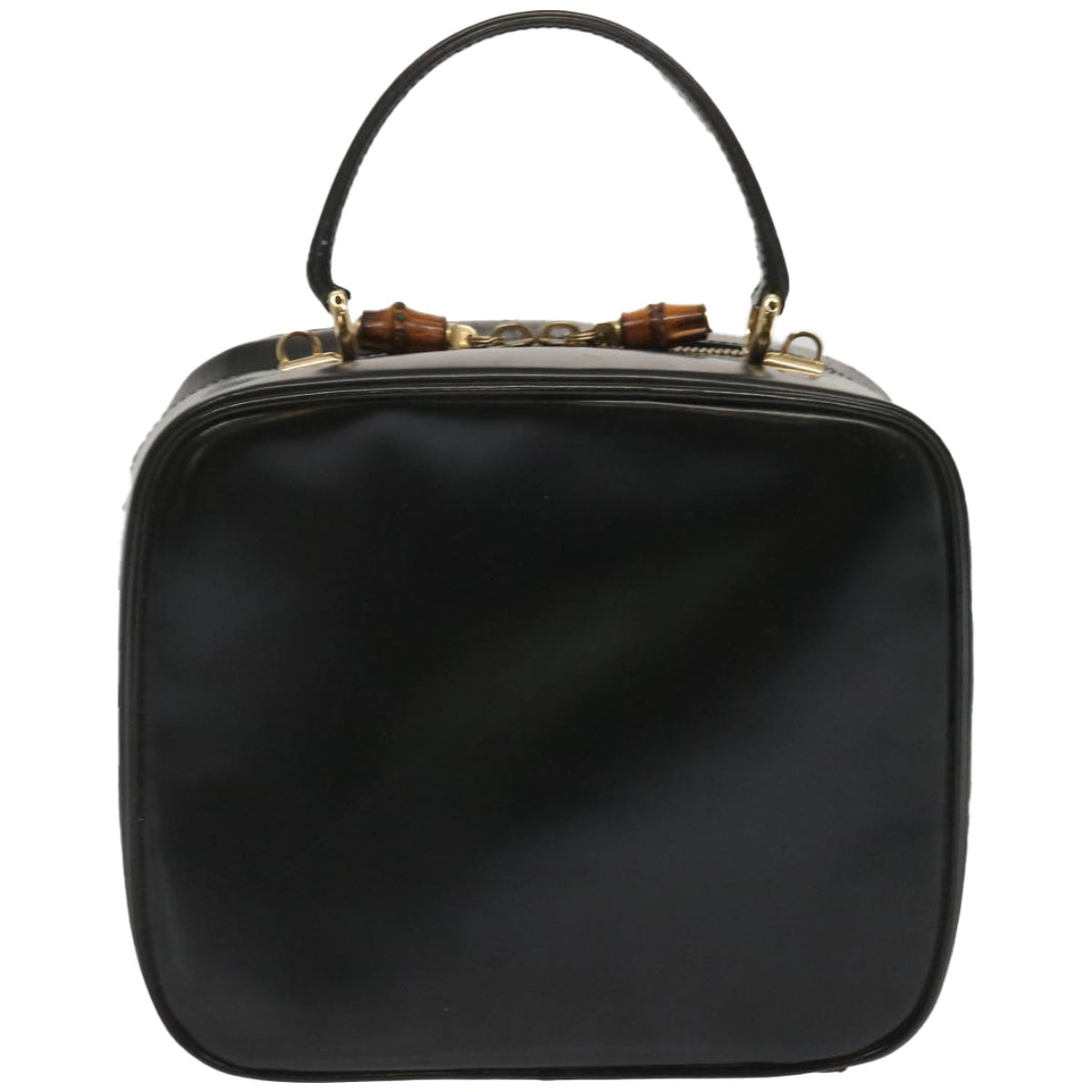 GUCCI Bamboo Hand Bag Leather Black 000 270 0323  bs12393