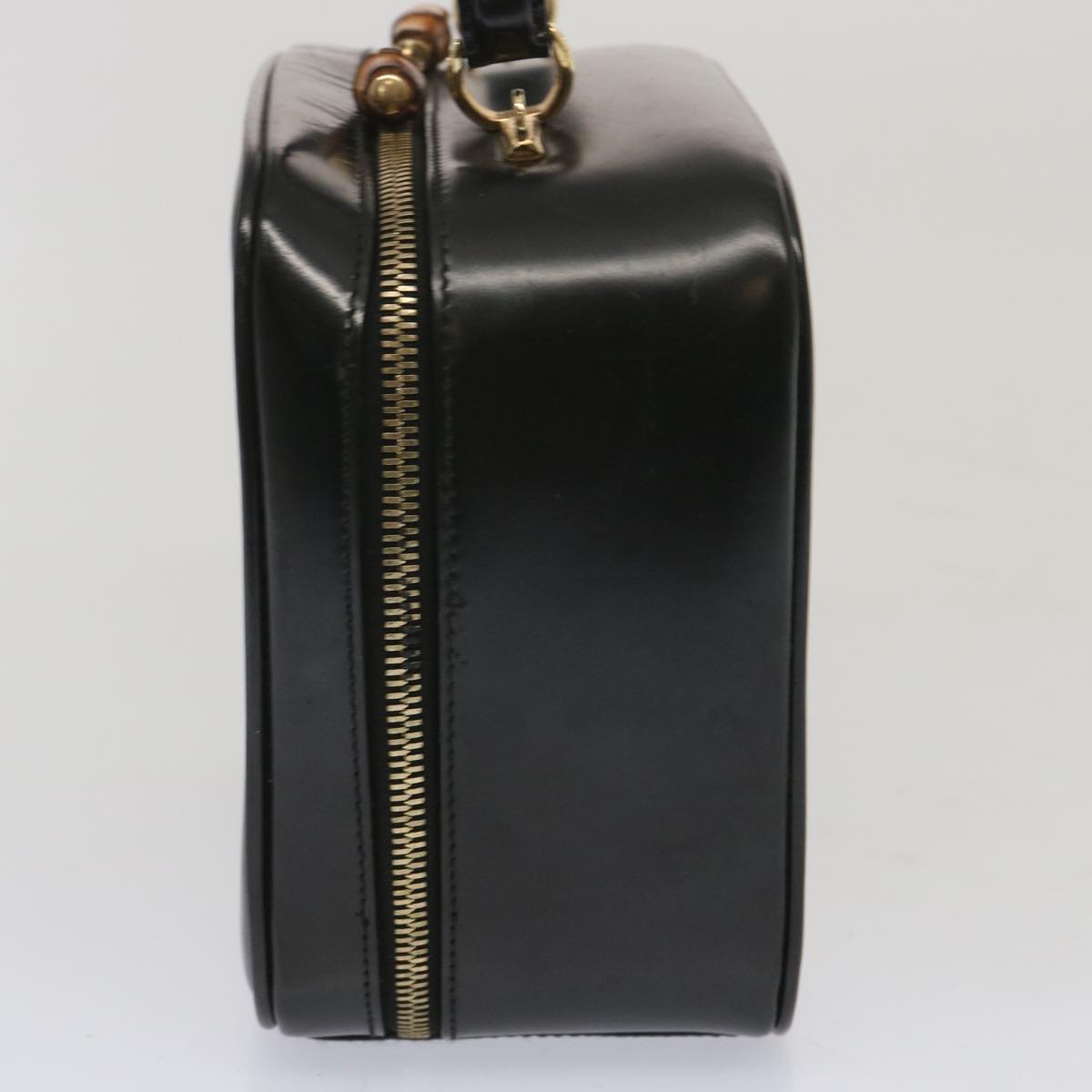 GUCCI Bamboo Hand Bag Leather Black 000 270 0323  bs12393