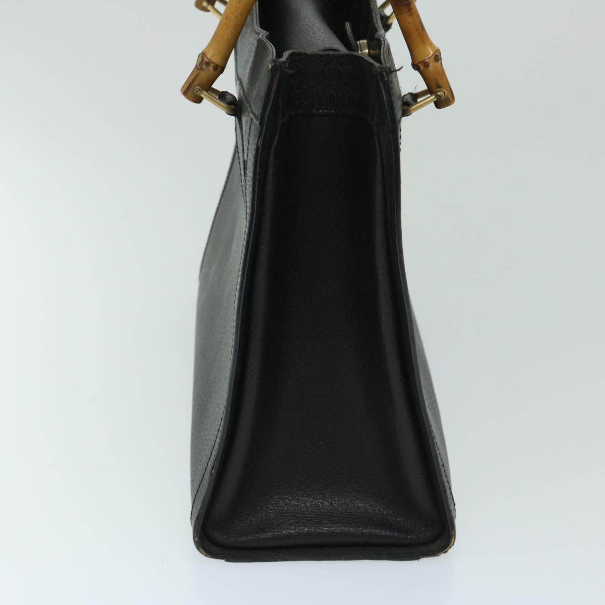 GUCCI Bamboo Hand Bag Leather Black 002 123 0260  bs12400