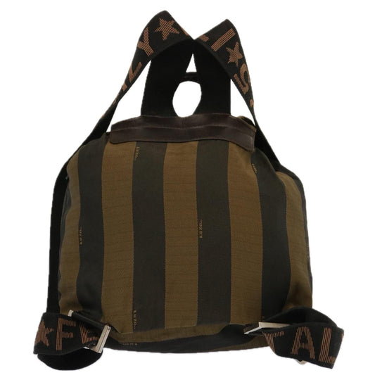 Luxury FendiPecan Canvas Backpack Nylon Brownbs12549