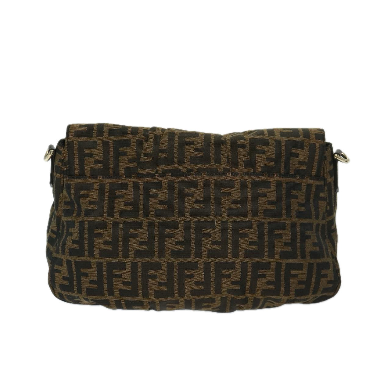 Luxury FendiZucca Canvas Shoulder Bag Brownbs12711