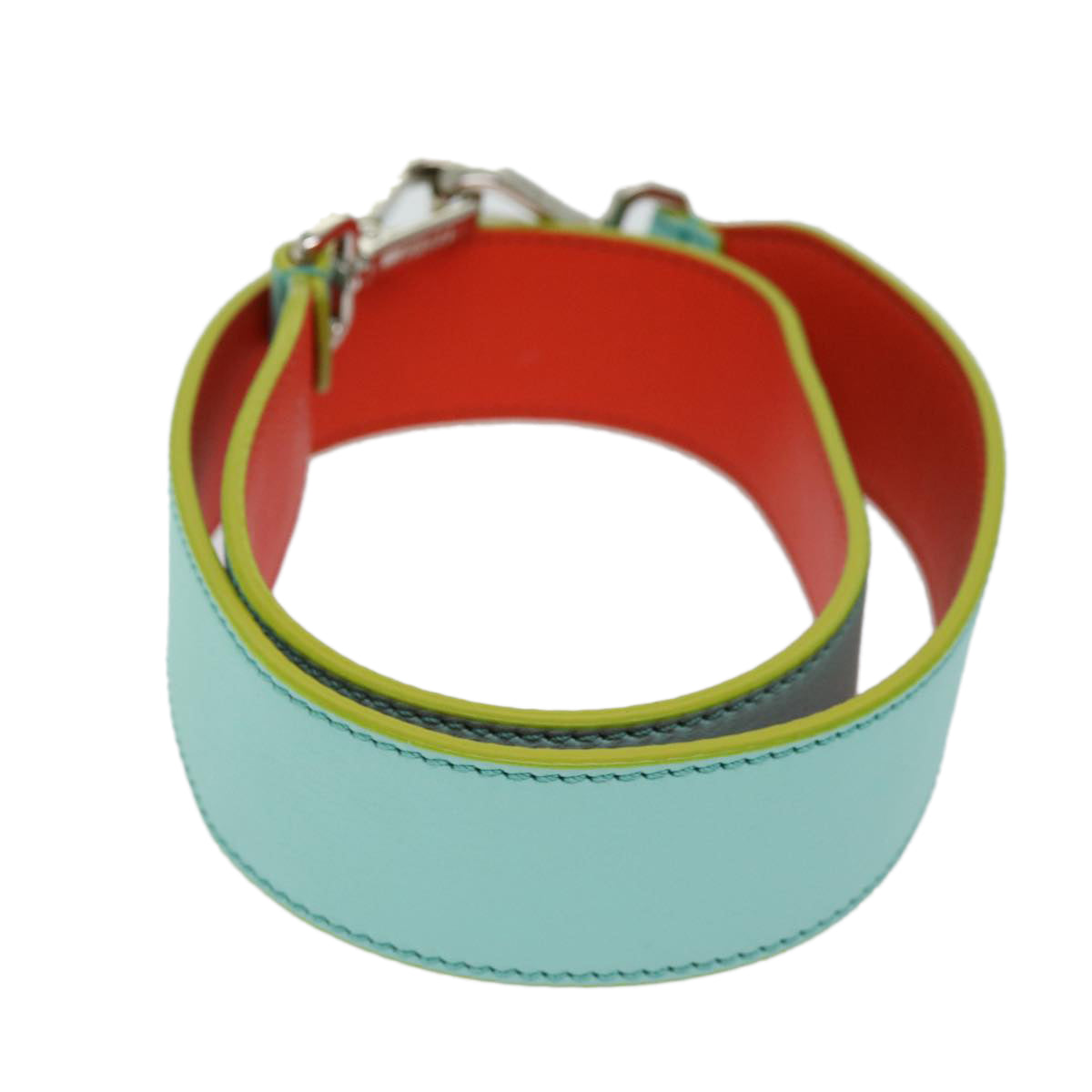 Luxury FendiShoulder Strap Leather 35.4"" Light Blue Orangebs12734