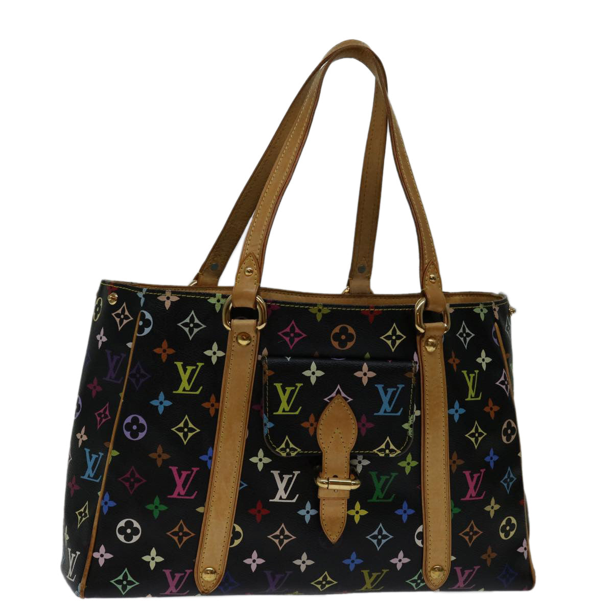 LOUIS VUITTON Monogram Multicolor Aurelia MM Tote Bag Black M40095 bs13060