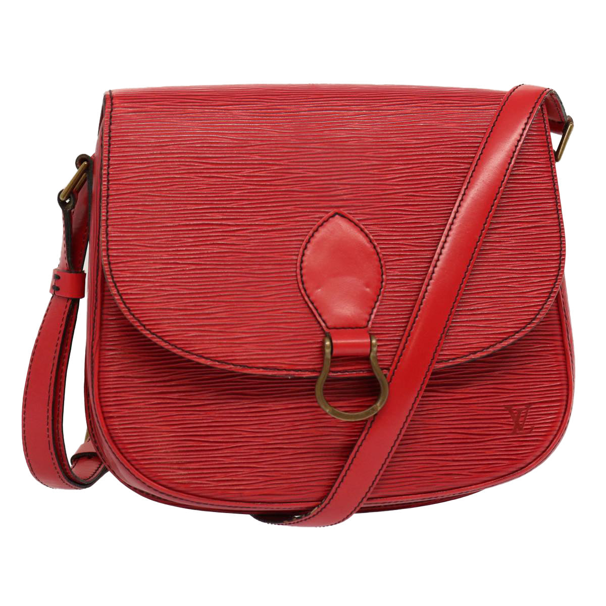 LOUIS VUITTON Epi Saint Cloud GM Shoulder Bag Red M52197 LV bs13110