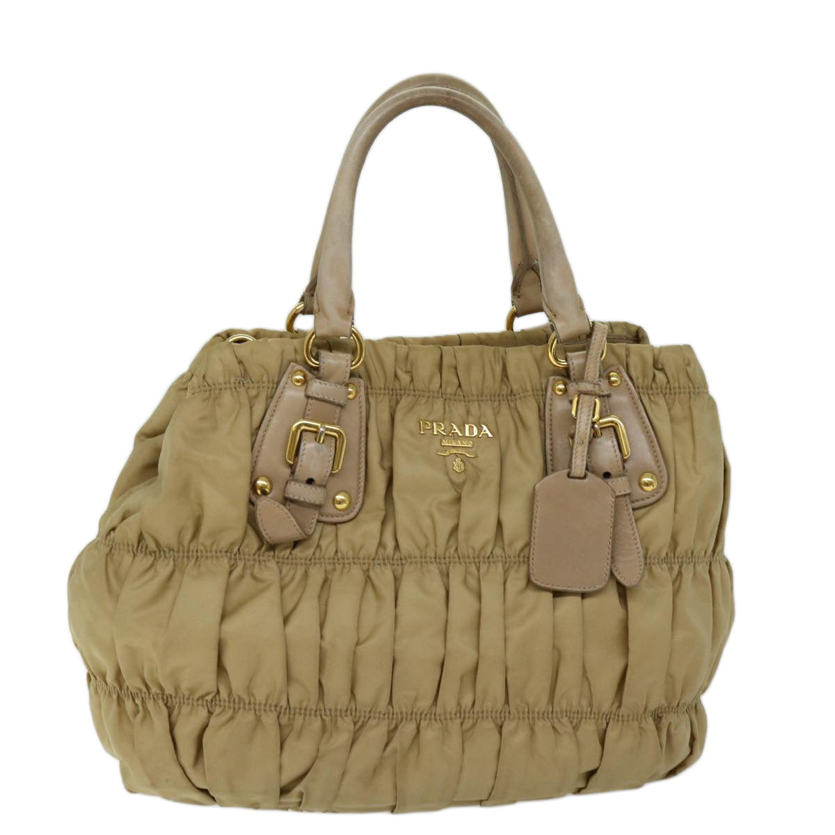 Luxury PradaHand Bag Nylon 2way Beige bs13154