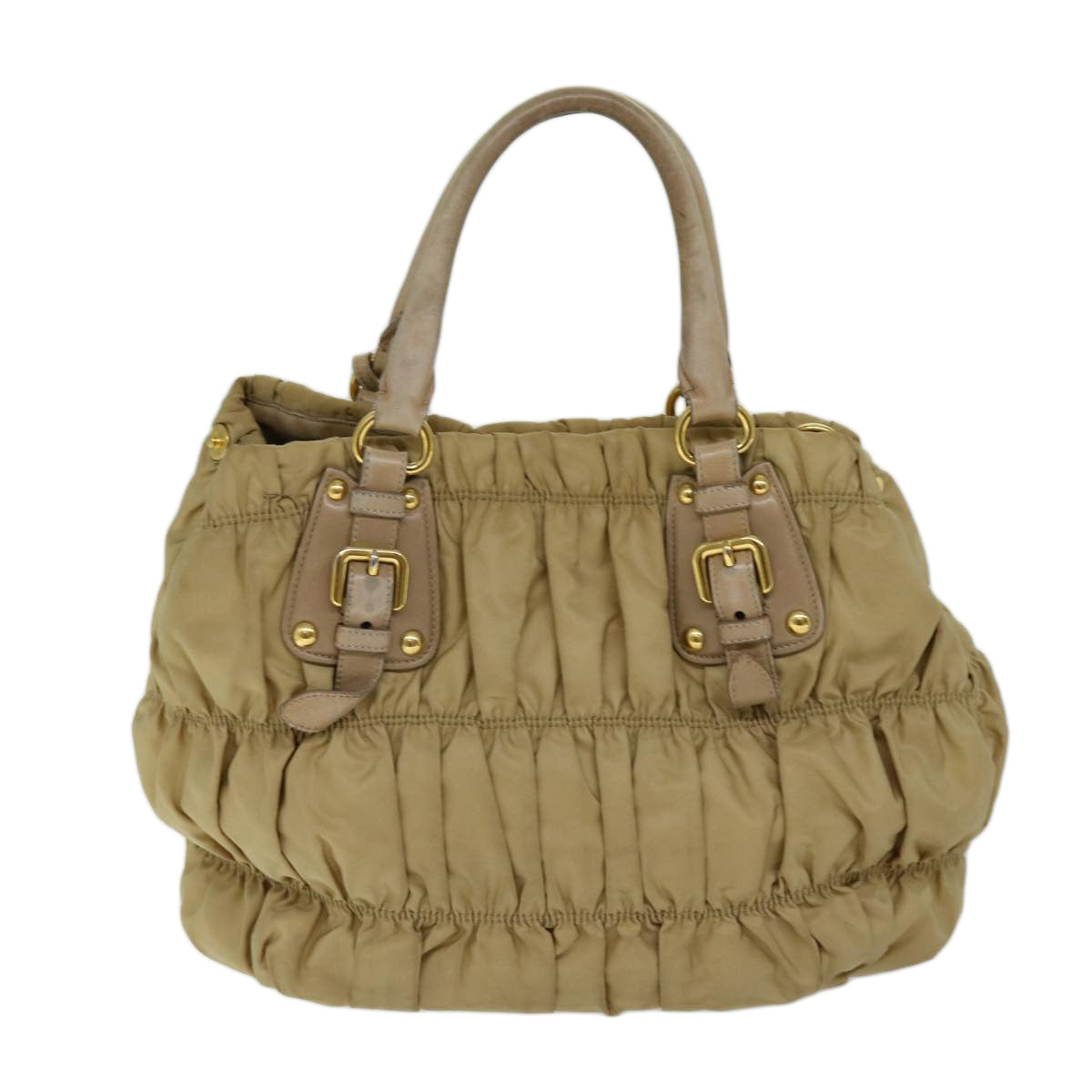 Luxury PradaHand Bag Nylon 2way Beige bs13154
