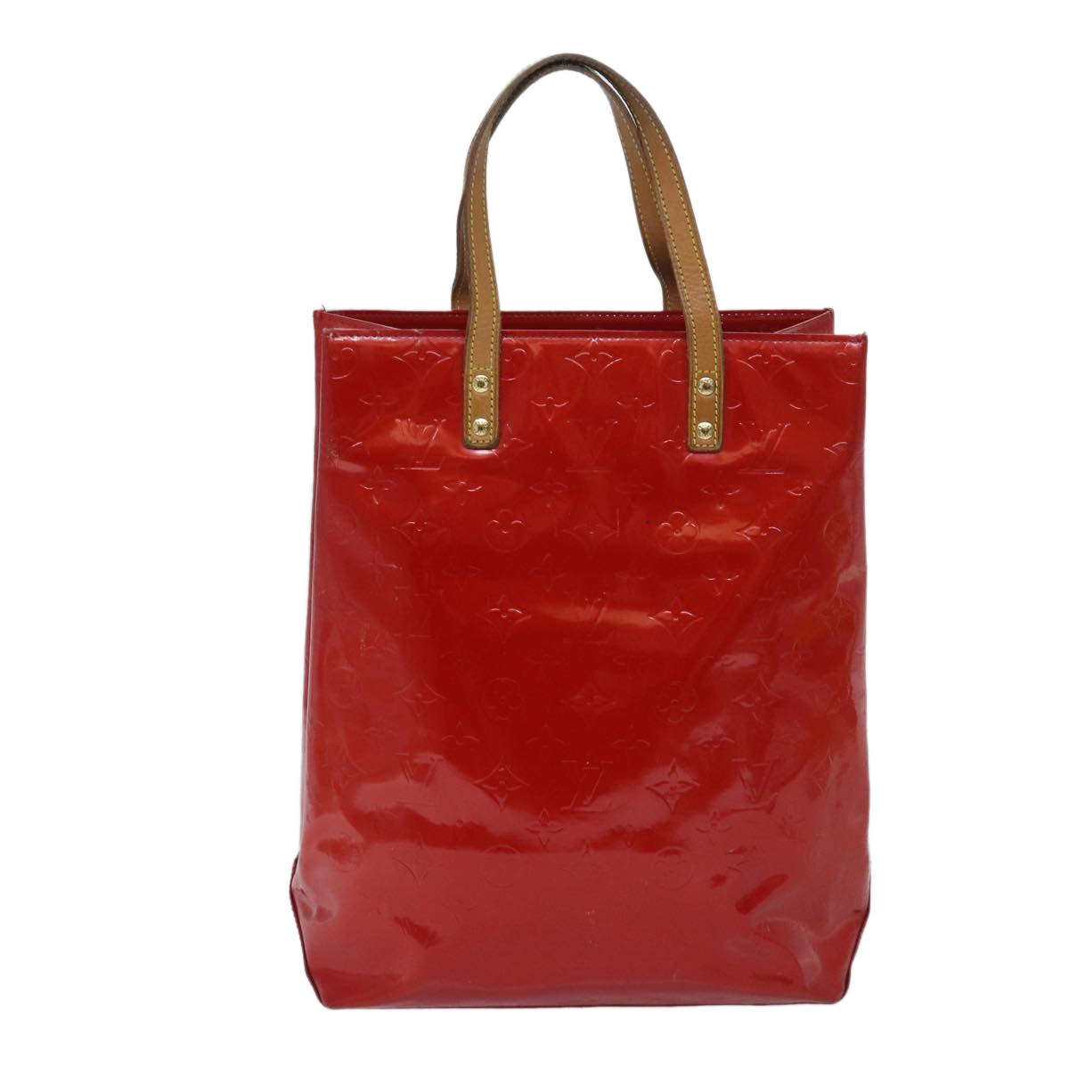 LOUIS VUITTON Monogram Vernis Reade MM Hand Bag Red M91086 LV bs13168