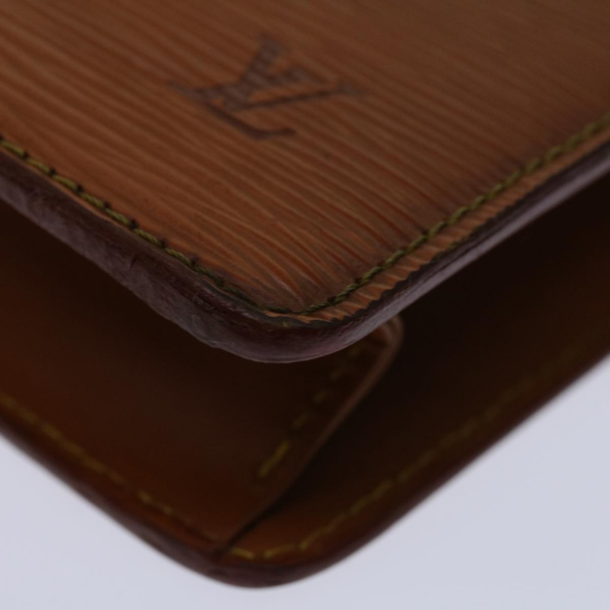 LOUIS VUITTON Epi Pochette Homme Bag Brown Zipang gold M52528 LV bs13172