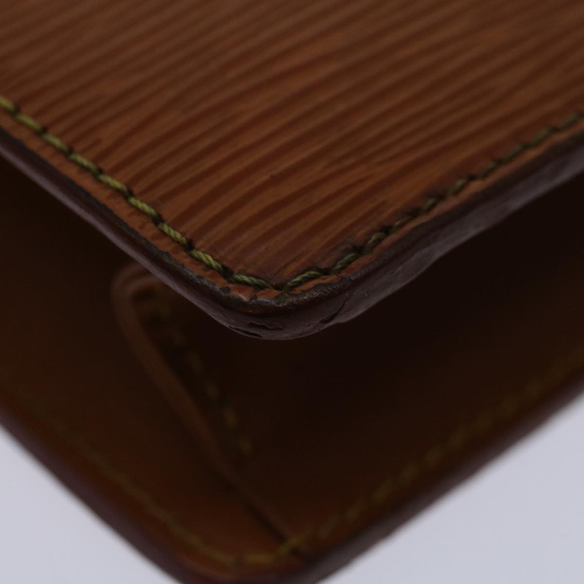 LOUIS VUITTON Epi Pochette Homme Bag Brown Zipang gold M52528 LV bs13172