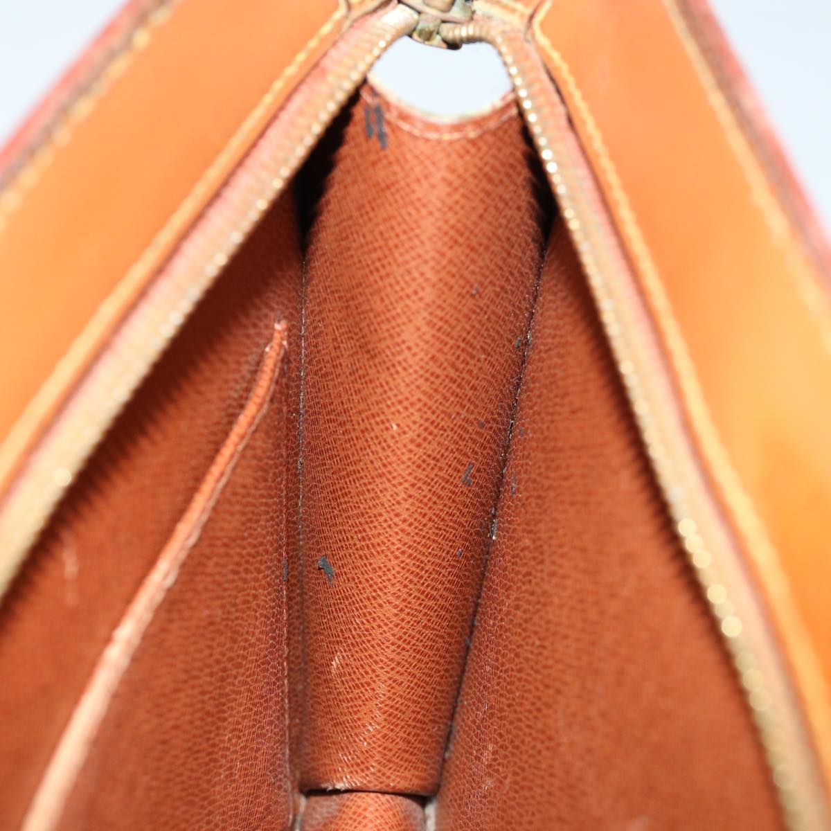 LOUIS VUITTON Epi Pochette Homme Bag Brown Zipang gold M52528 LV bs13172