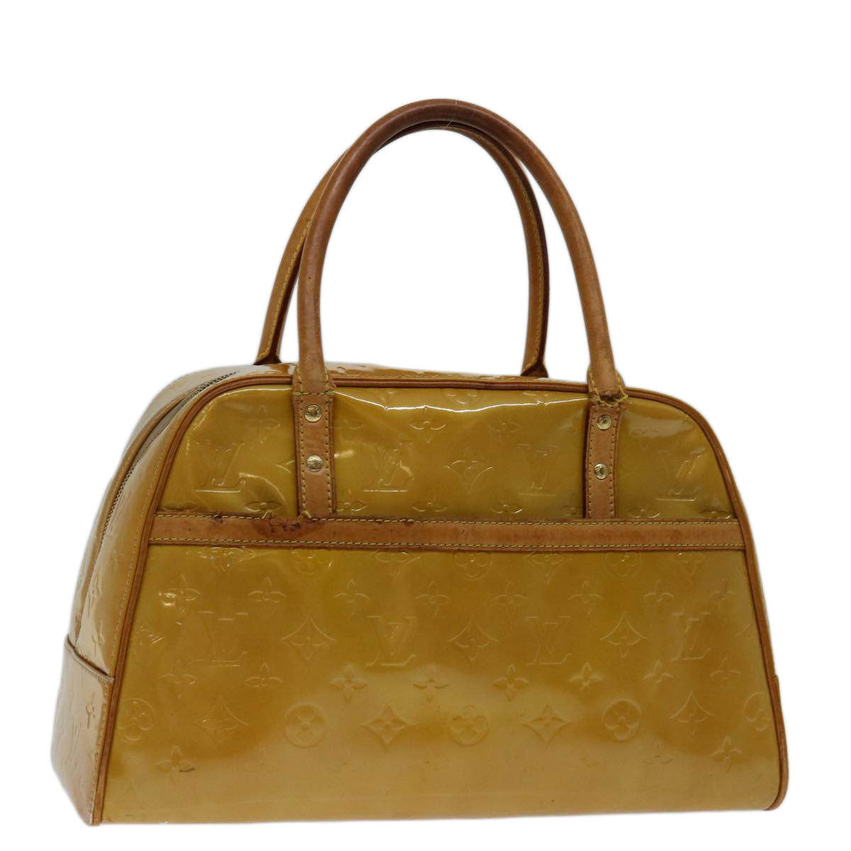 LOUIS VUITTON Monogram Vernis Tompkins Square Hand Bag Beige M91149 bs13259