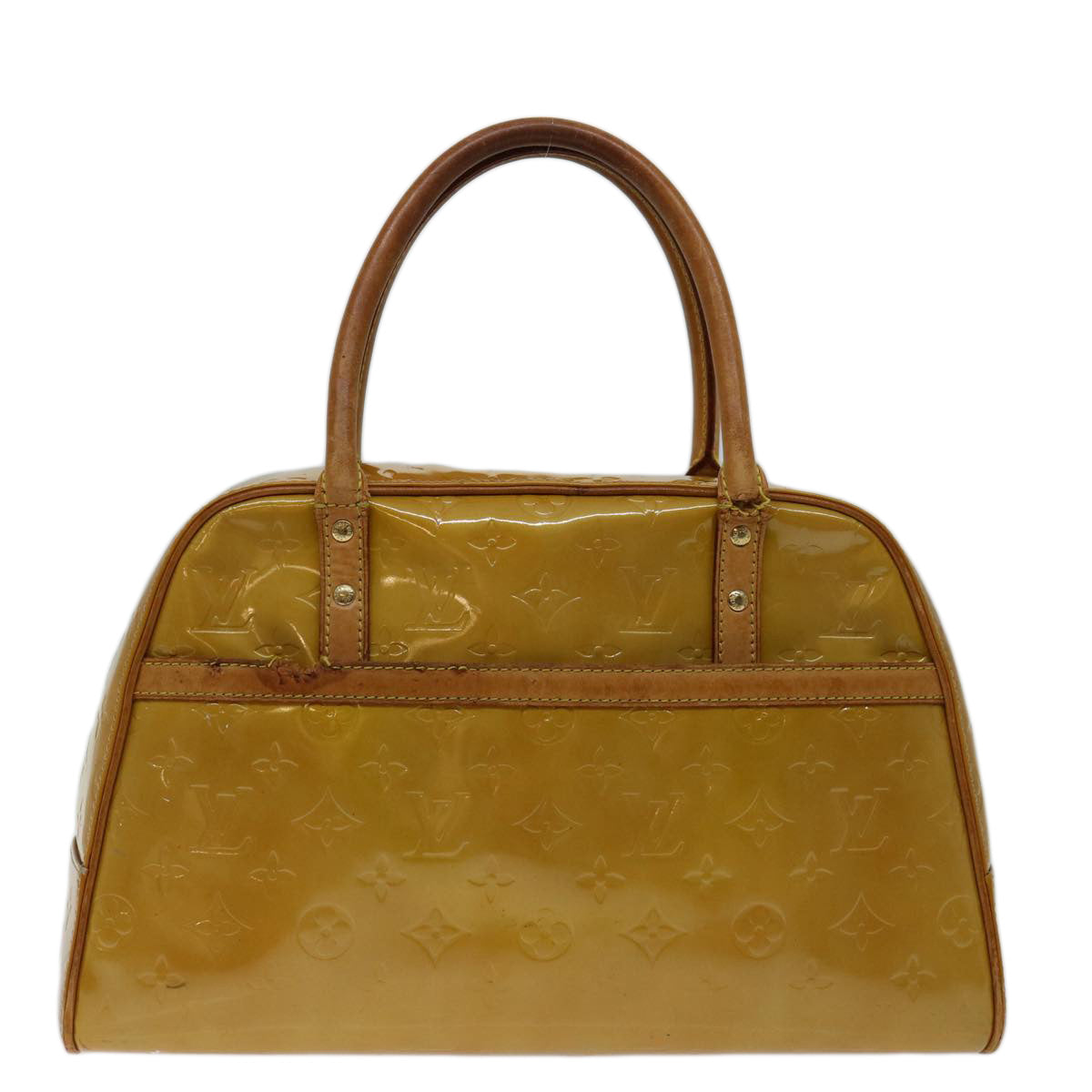 LOUIS VUITTON Monogram Vernis Tompkins Square Hand Bag Beige M91149 bs13259