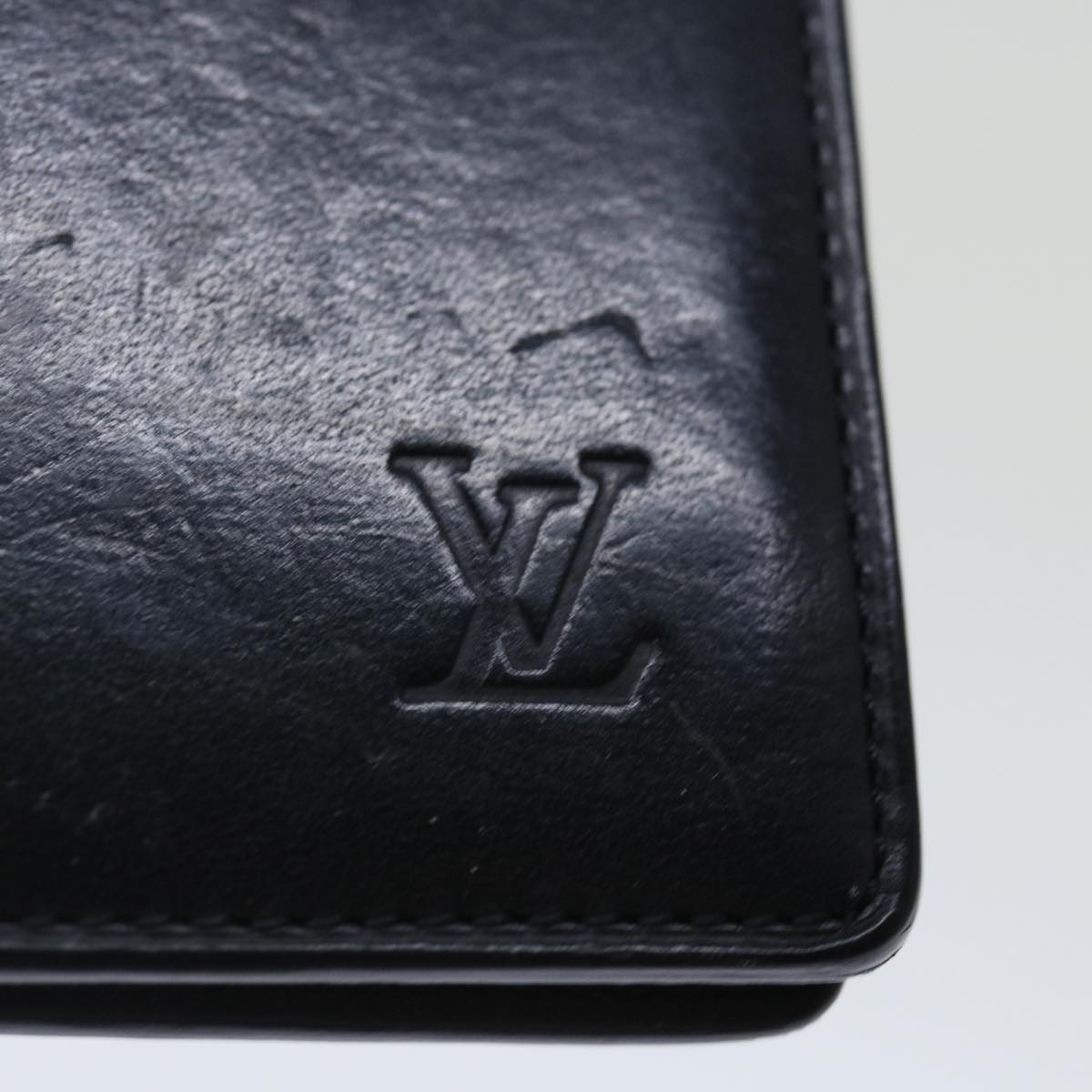 LOUIS VUITTON Nomad Multipuru Wallet Leather Black LV bs13444