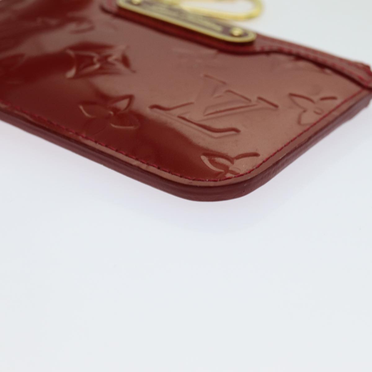 LOUIS VUITTON Vernis Pochette Cles NM Coin Purse Red M91669 LV bs13492