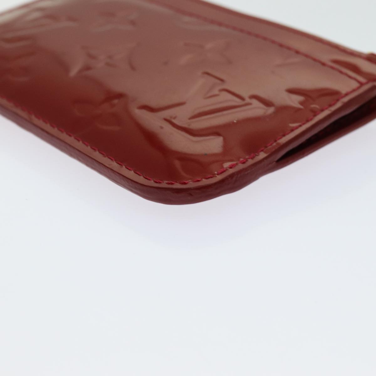 LOUIS VUITTON Vernis Pochette Cles NM Coin Purse Red M91669 LV bs13492