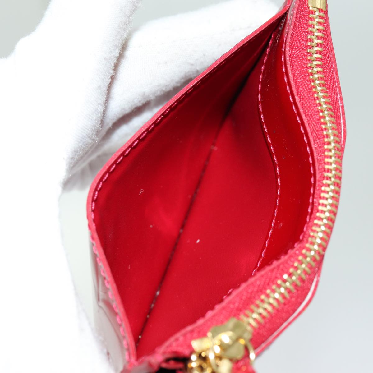 LOUIS VUITTON Vernis Pochette Cles NM Coin Purse Red M91669 LV bs13492