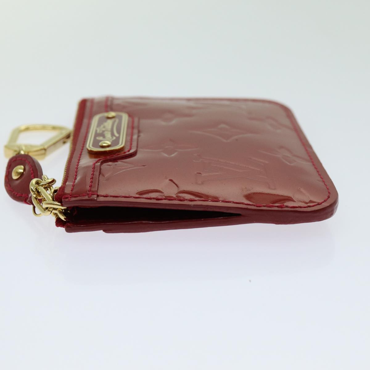 LOUIS VUITTON Vernis Pochette Cles NM Coin Purse Red M91669 LV bs13492
