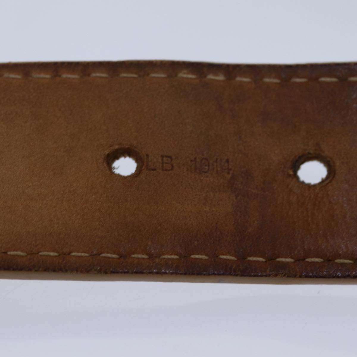 LOUIS VUITTON Belt Leather 95/38 Beige LV bs13504