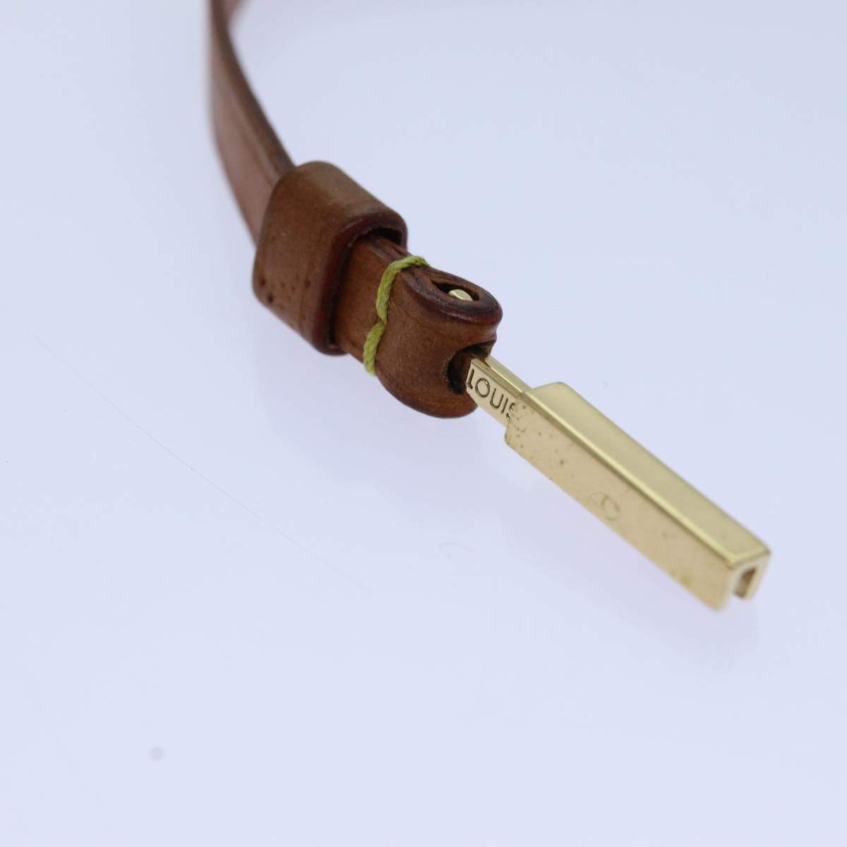 LOUIS VUITTON Belt Leather 95/38 Beige LV bs13504